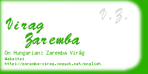 virag zaremba business card